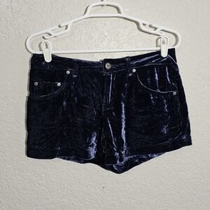 Free People Blue Velvet Shorts